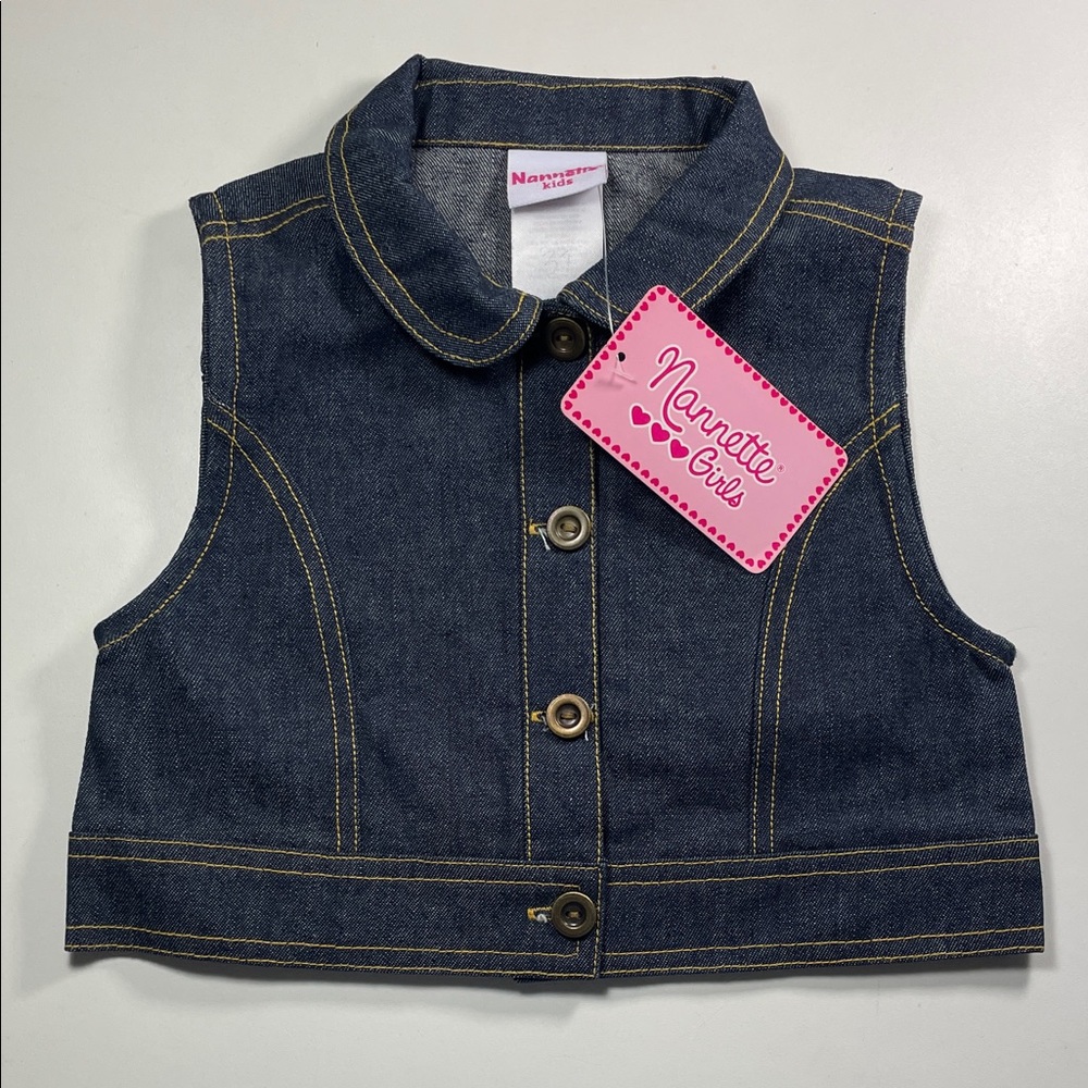 NWT Nanette Blue Denim Vest size 3T